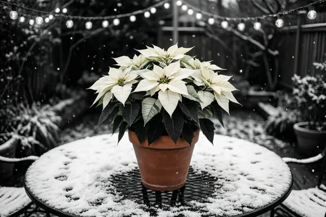 Kerstbloemen in de sneeuw