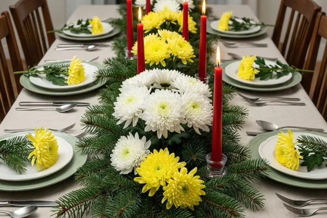 Kerst vieren tussen chrysanten