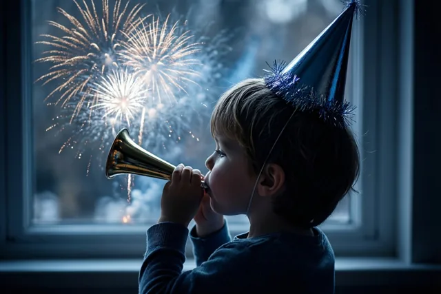 Een kindertoetertje voor het nieuwe jaar