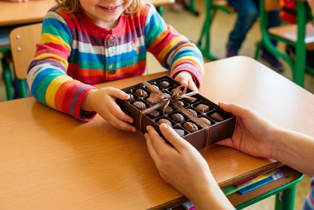 Chocolade voor een hartelijke leerkracht