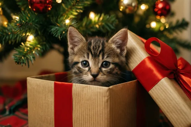 Kleine kitten, grote kerstverrassing
