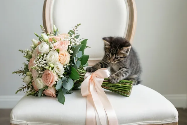 Een speels pootje voor pasgetrouwden