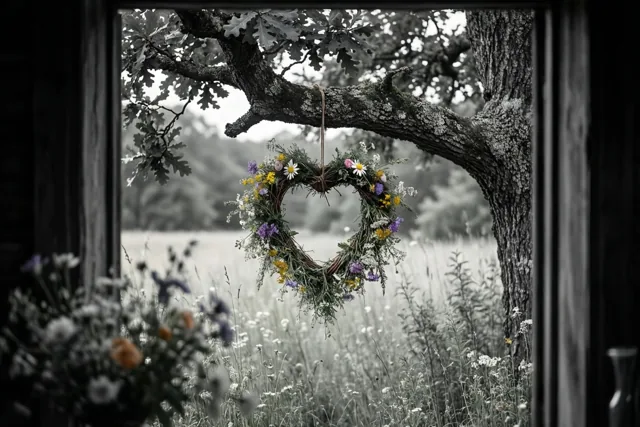 Door het raam bloeit liefde