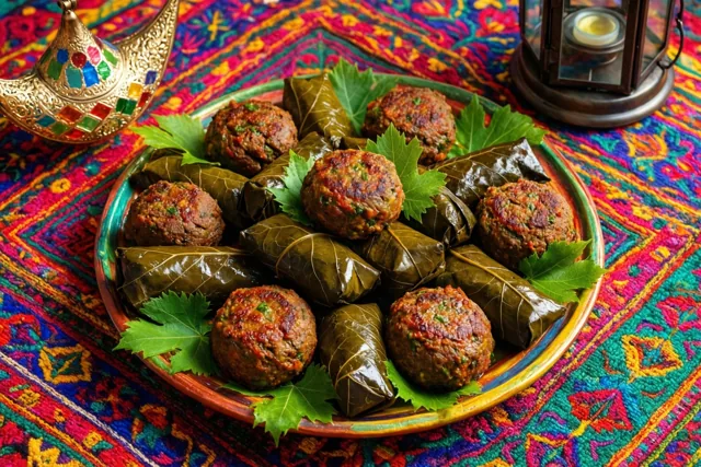 Kleur en kofta op tafel