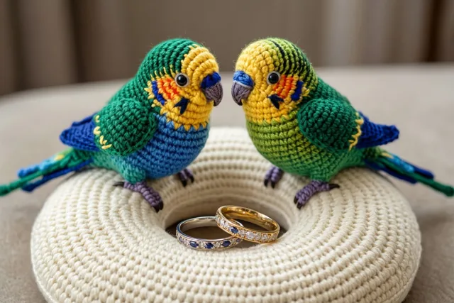 Twee vogeltjes, samen getrouwd