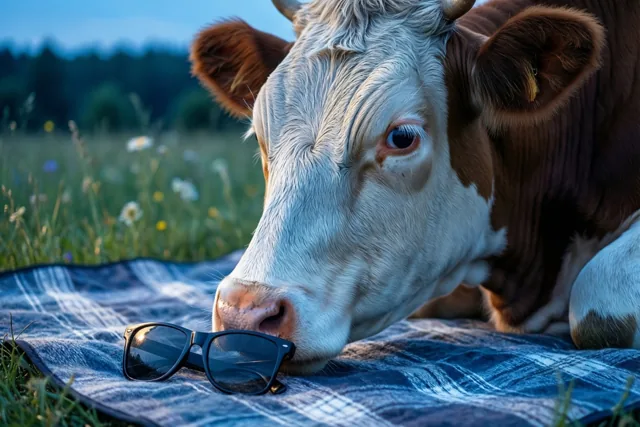 Deze koe viert ook zomer