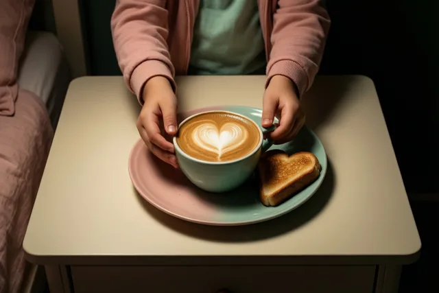 Mama, koffie met een hartje