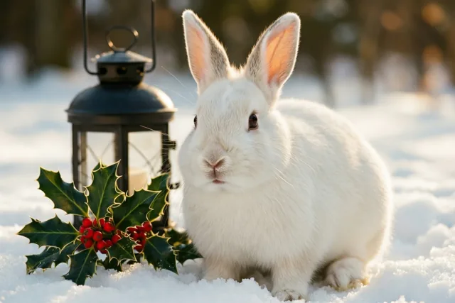 Een konijntje brengt kerstwarmte