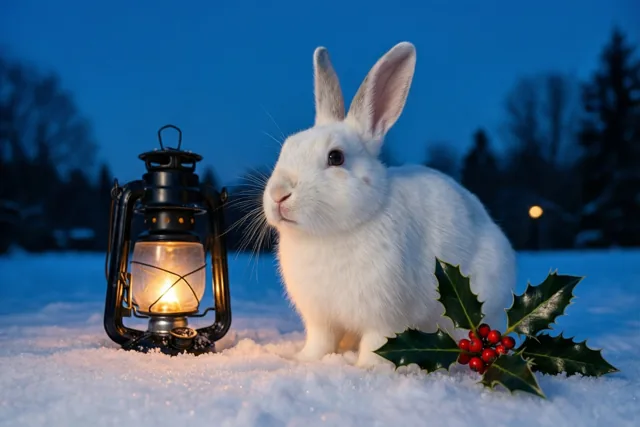 Konijntje in de kerstschemering
