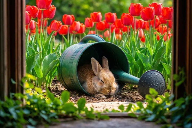 Lente op konijnentempo