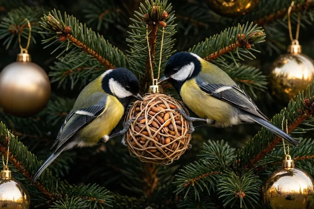 Kerstmaal voor twee koolmezen