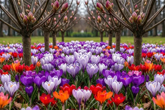 De lente begint bij krokussen