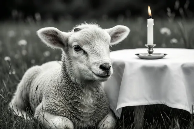 Zachte communiewensen met een lammetje
