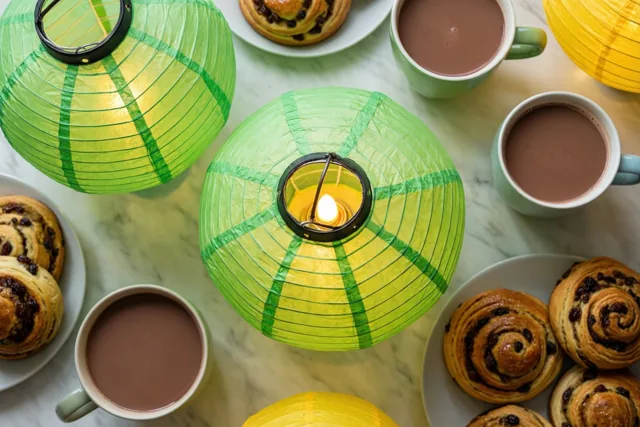 Lichtjes en warme chocolademelk