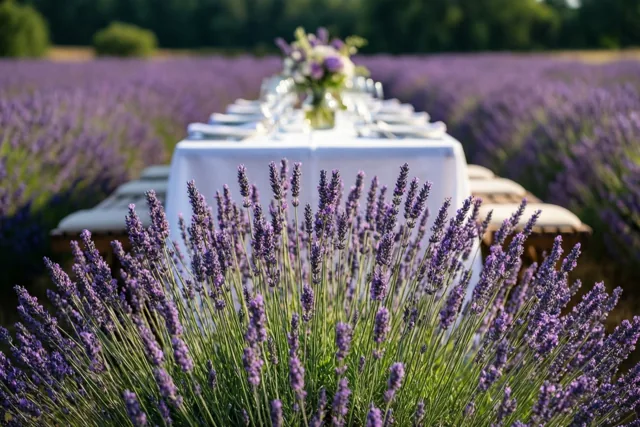 Bruiloft tussen de lavendel