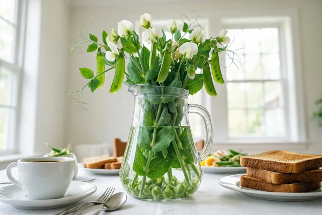 Ontbijten met een bloemengroet