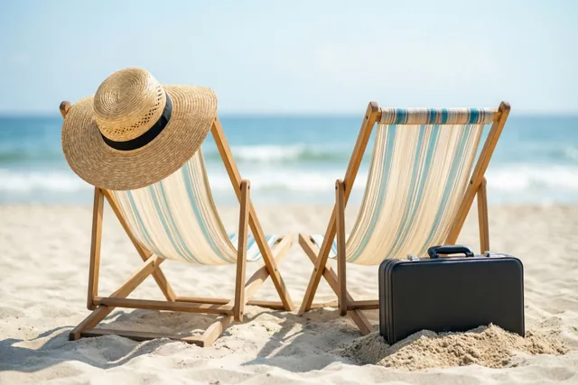 Met pensioen, naar het strand