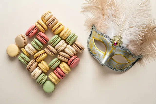 Macarons voor het gemaskerd feest