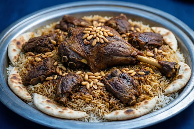 Offerfeest met mansaf op tafel