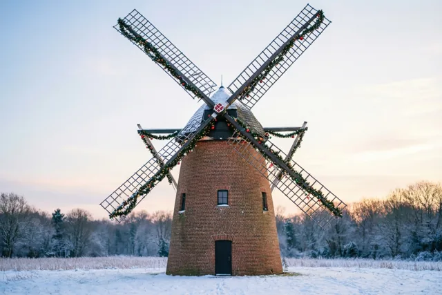 De molen viert Kerstmis