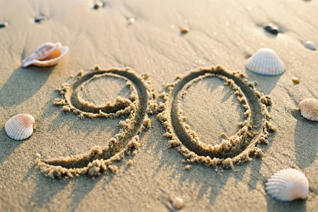 Een strandgroet voor negentig