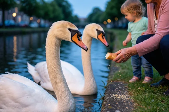 Bij oma en de zwanen