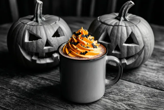 Een mok vol halloweenwarmte
