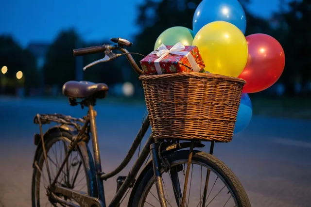 Een fietsmand vol verjaardagswensen