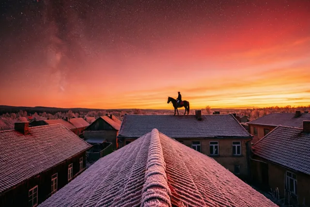 De Sint boven het dorp