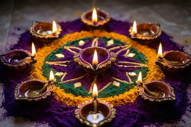 Diwali in paars en goud