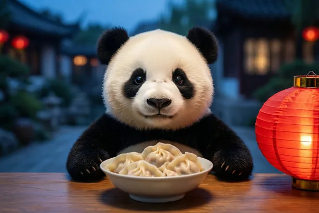 Panda viert Chinees Nieuwjaar
