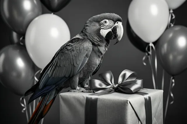 Een papegaai als feestgast