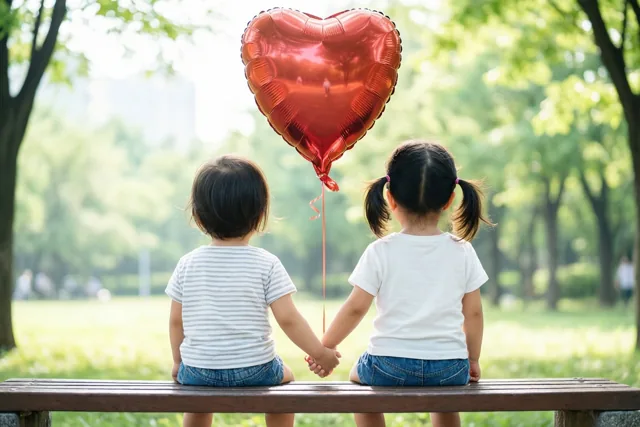 Samen op het liefdesbankje