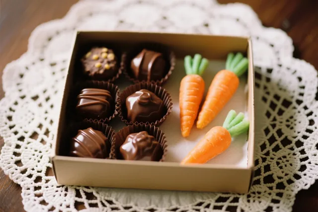 Pralines en marsepeinen worteltjes
