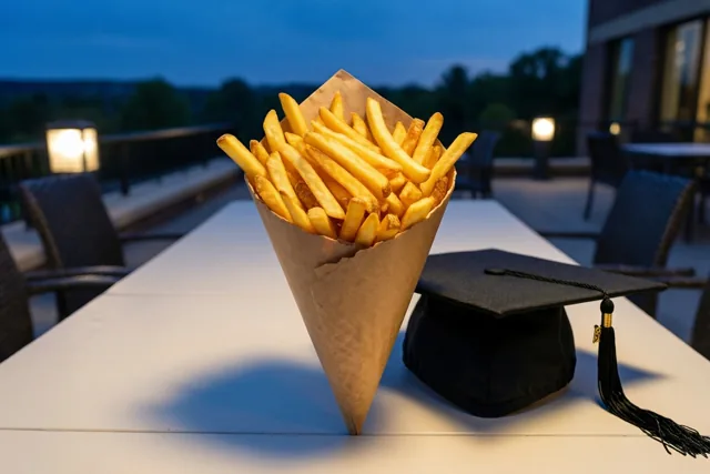 Geslaagd, dat verdient frietjes