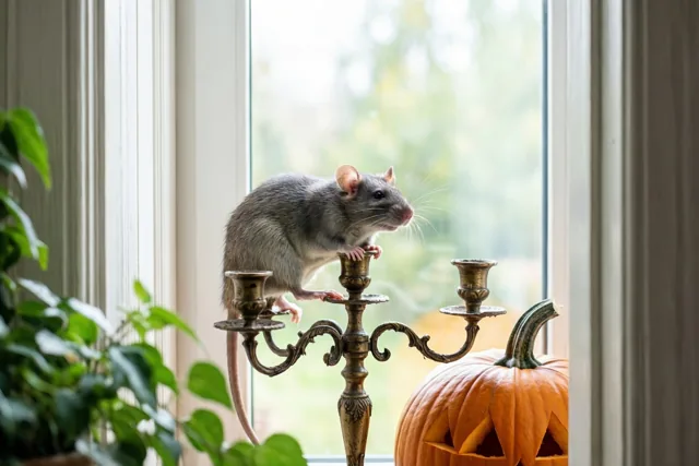 Rat aan het griezelraam