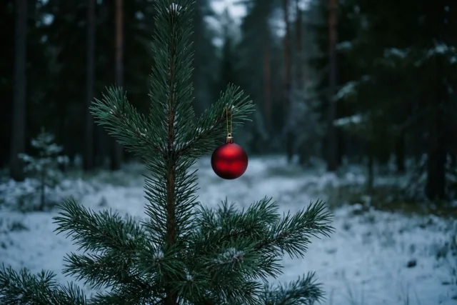 Eén kerstbal in de stilte
