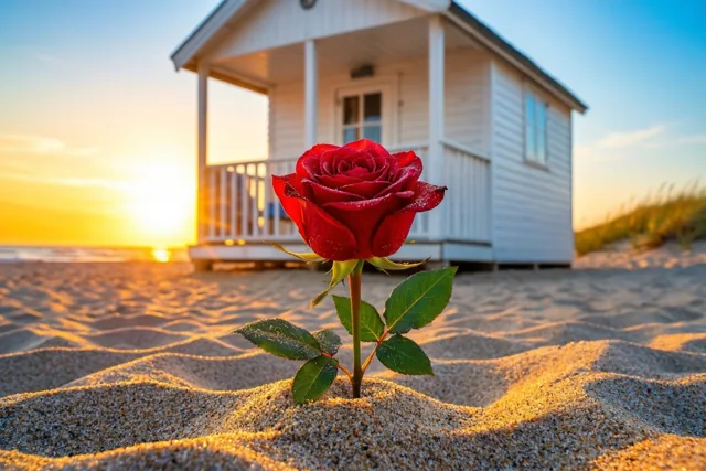 Liefde bloeit aan het strand