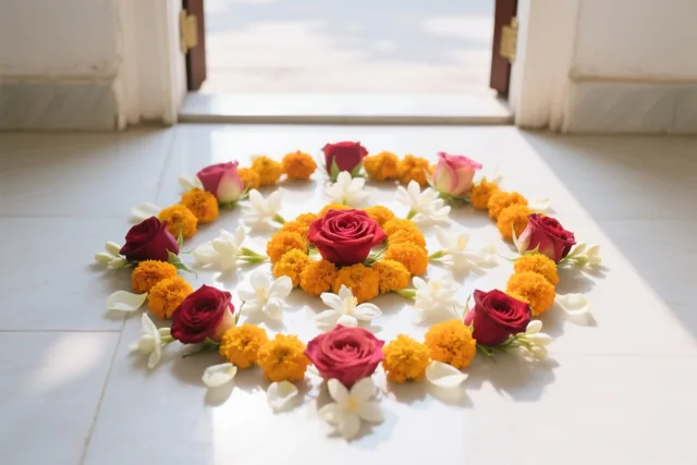 Een bloemenwelkom voor Diwali