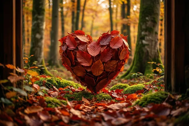 Herfstbladeren vol liefde
