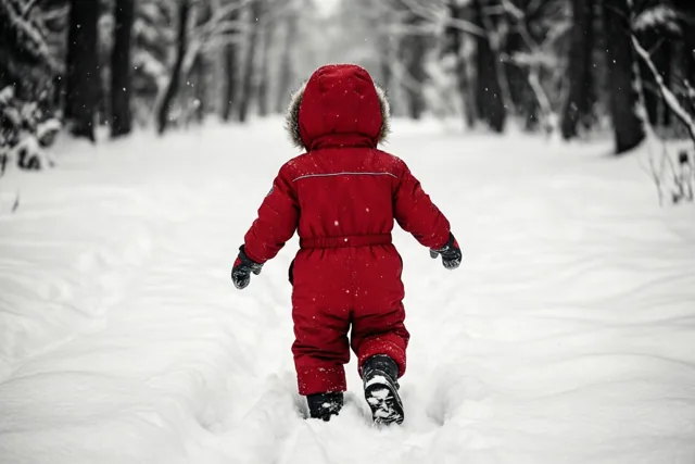 Rood pakje, witte wereld