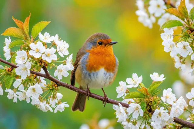 Een roodborstje begroet de lente