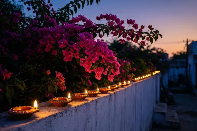 Roze bloei voor Diwali