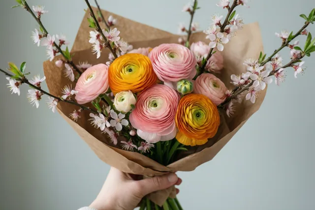 Lente in een pastelboeket