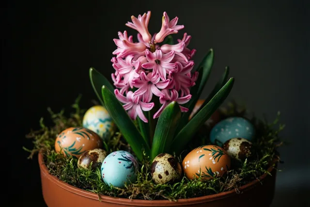 Roze bloemen voor Pasen
