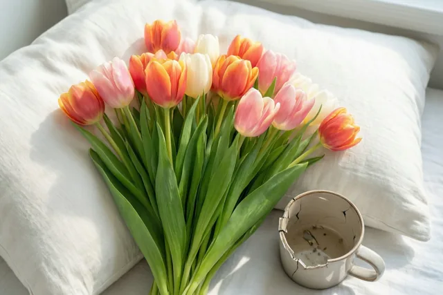 Een kussen vol tulpen en spijt