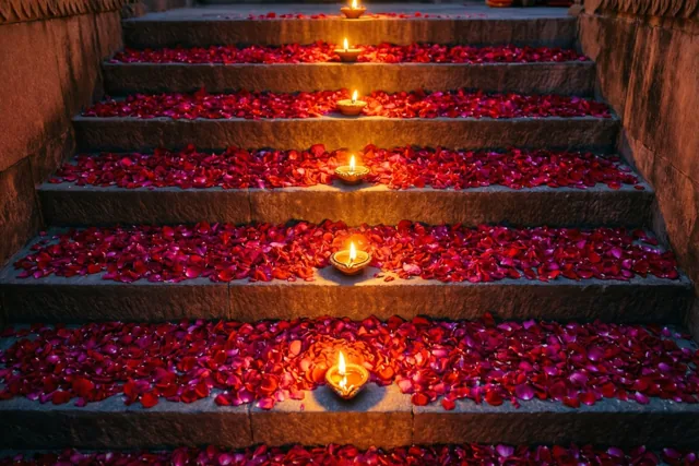 Diwali langs een rozenpad