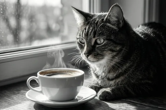 Rustige morgen met een kattenvriend