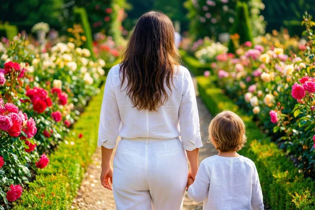 Met mama in de zon