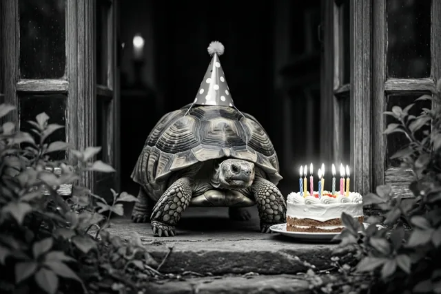 De schildpad is nog op tijd